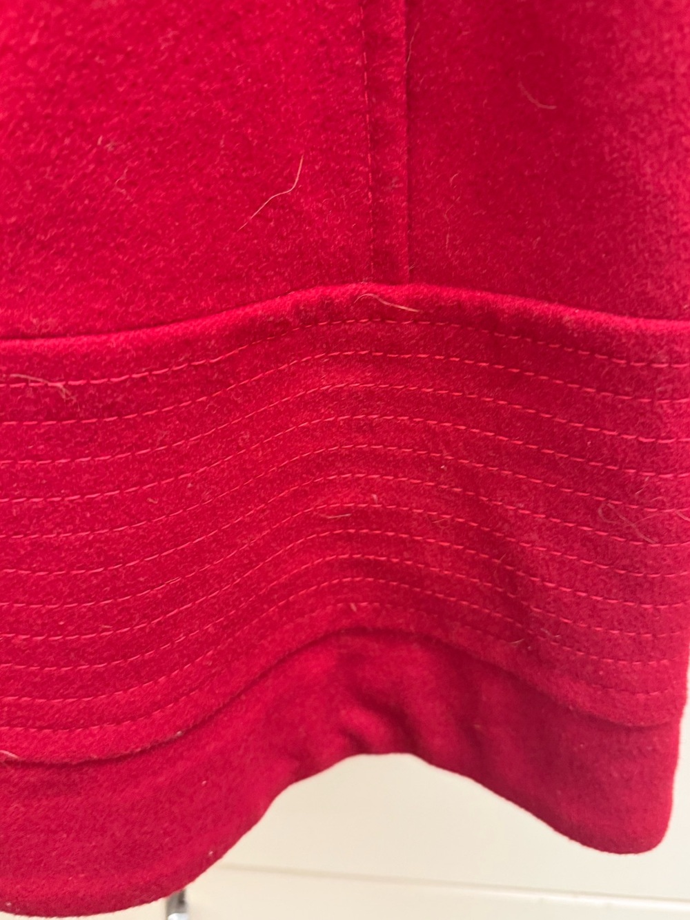 Laundry by Design Red Double-Breasted Pea Coat with Black Velvet Buttons - Picture 10 of 12